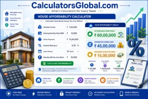 House Affordability Calculator to estimate affordable home price, home loan and monthly EMI