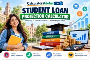 Student Loan Projection Calculator for estimating future student debt, loan balance, interest, and repayment
