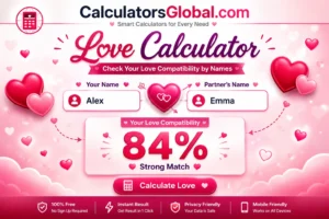 Love Calculator to check love compatibility by name